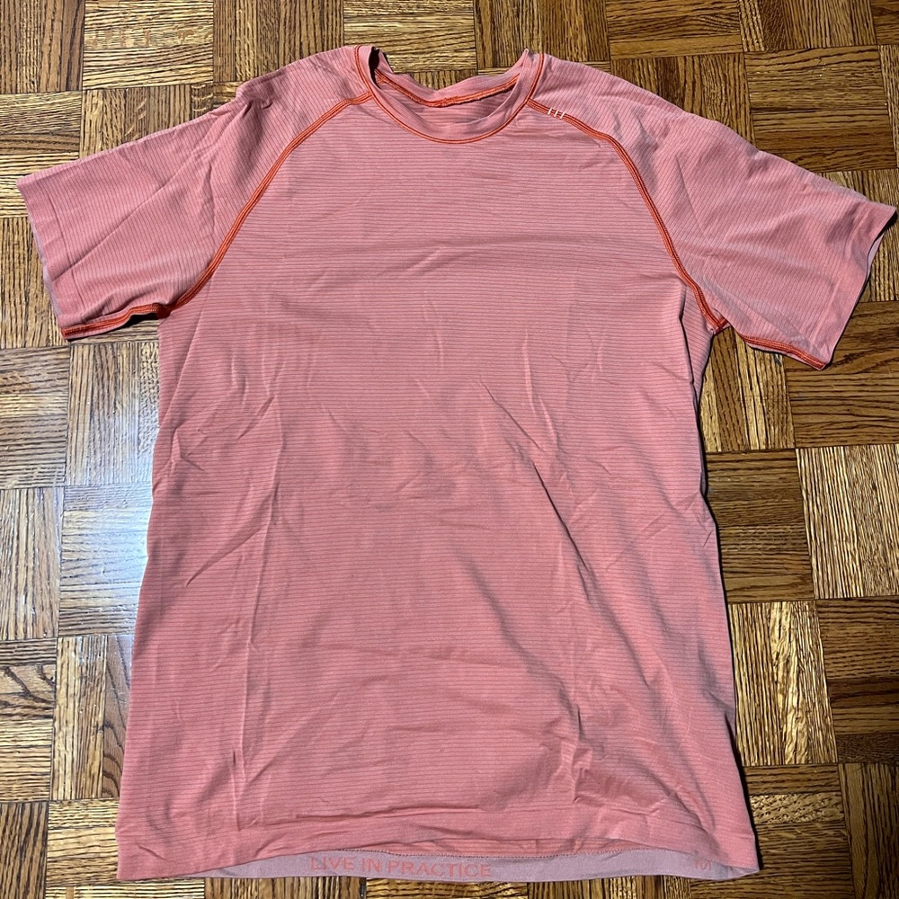 lululemon athletica Short Sleeve Metal Vent Small in Orange Stripes